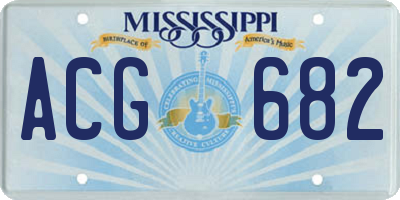 MS license plate ACG682