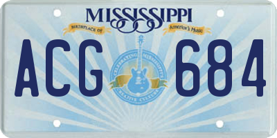 MS license plate ACG684