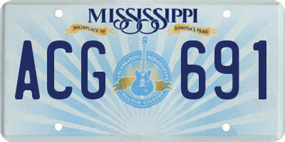 MS license plate ACG691