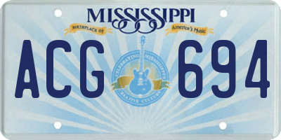 MS license plate ACG694
