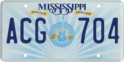 MS license plate ACG704