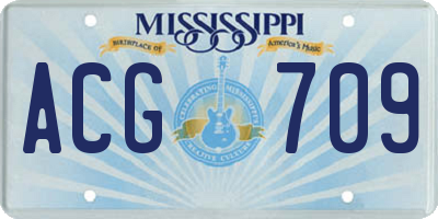 MS license plate ACG709