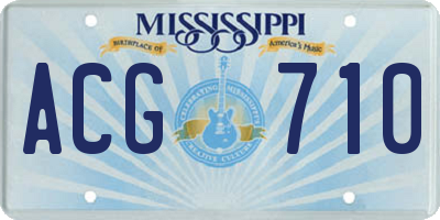 MS license plate ACG710