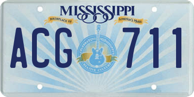 MS license plate ACG711