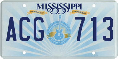 MS license plate ACG713