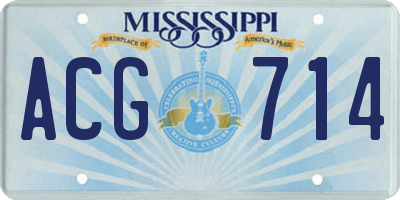 MS license plate ACG714
