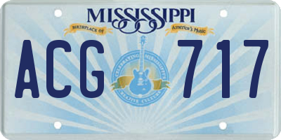 MS license plate ACG717
