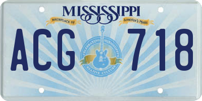 MS license plate ACG718