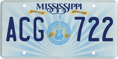 MS license plate ACG722