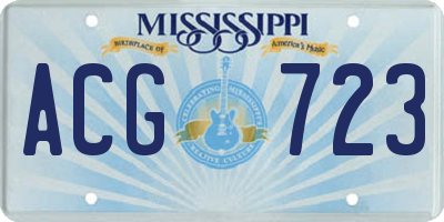 MS license plate ACG723