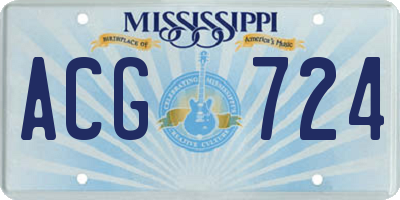 MS license plate ACG724