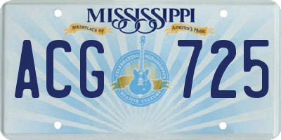 MS license plate ACG725