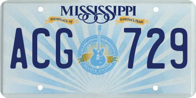 MS license plate ACG729