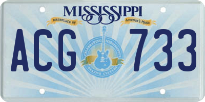MS license plate ACG733