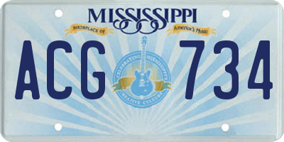 MS license plate ACG734