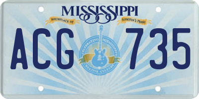 MS license plate ACG735