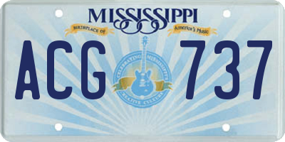 MS license plate ACG737