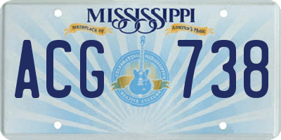 MS license plate ACG738