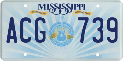 MS license plate ACG739
