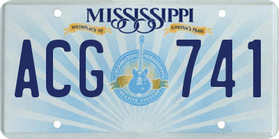 MS license plate ACG741