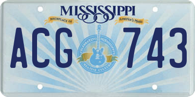 MS license plate ACG743