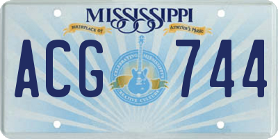 MS license plate ACG744