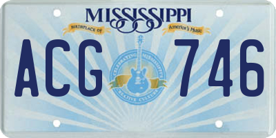 MS license plate ACG746