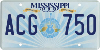 MS license plate ACG750