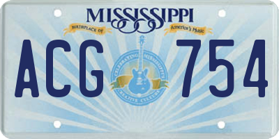 MS license plate ACG754