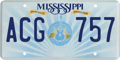 MS license plate ACG757