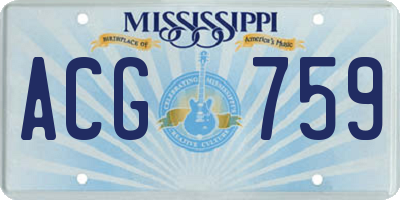 MS license plate ACG759