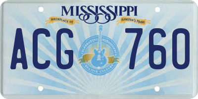 MS license plate ACG760
