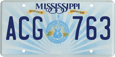 MS license plate ACG763