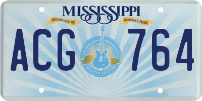 MS license plate ACG764