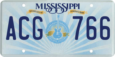 MS license plate ACG766