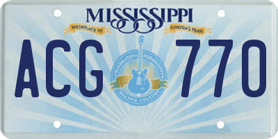 MS license plate ACG770