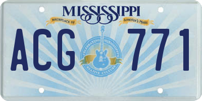 MS license plate ACG771