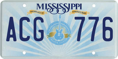 MS license plate ACG776