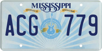 MS license plate ACG779