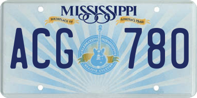 MS license plate ACG780
