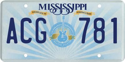 MS license plate ACG781