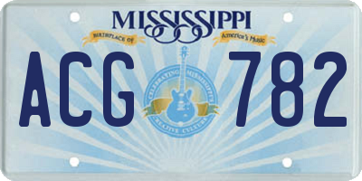 MS license plate ACG782