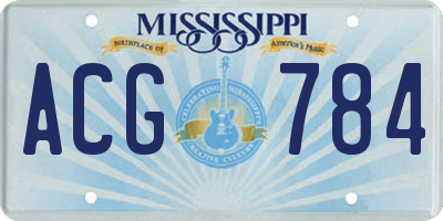 MS license plate ACG784