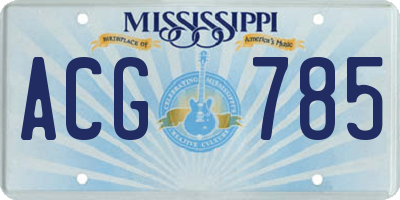 MS license plate ACG785