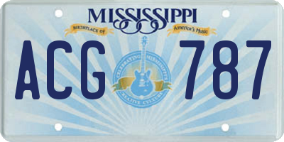 MS license plate ACG787