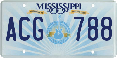 MS license plate ACG788