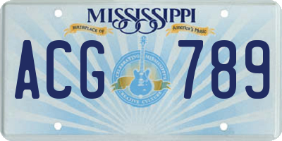MS license plate ACG789
