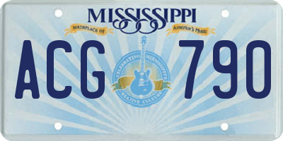 MS license plate ACG790