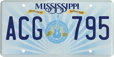 MS license plate ACG795
