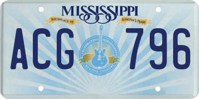 MS license plate ACG796